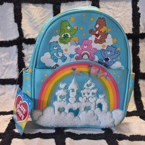 NEW Care Bears Care A Lot 1980's Vintage Style Mini Backpack Purse
